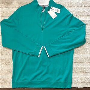 Adidas Men's golf Teal Zip-Up Sweater